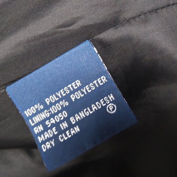 Black Textured Fabric with Feminine Flat Ribbon Ruffle Lapel Trim Sz 6P - Picture 7 of 8